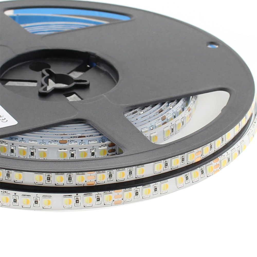 Tira LED Blanco Dual SMD3838, DC24V, 5m (240 Led/m), 90W, IP65, Blanco dual