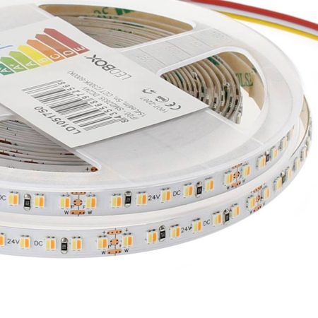 Tira LED Blanco Dual SMD3838, DC24V, 5m (154 Led/m), 75W, CRI>90,IP65, Blanco dual