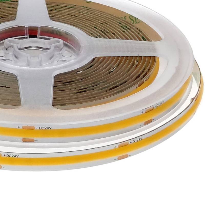 Tira LED Blanco Dual CCT COB, DC24V, 5m (608 Led/m), 70W, 2 cables, IP20, Blanco dual