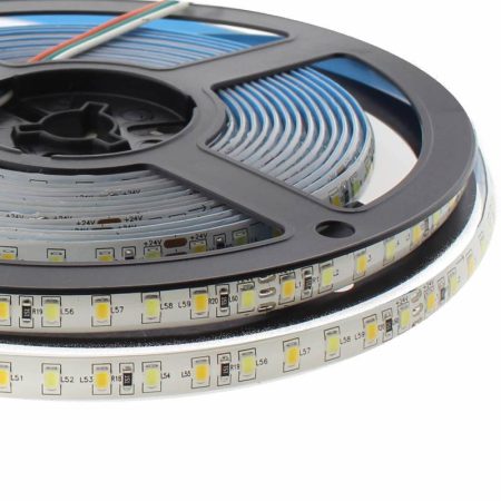 Tira LED Blanco Dual SMD2835, DC24V, 5m (120 Led/m), 80W, IP65, Blanco dual