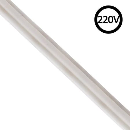 Tira LED 220V COB 4*10mm, 288Led/m, 10W/m, Triac regulable, corte 5cm, 1 metro. Silicona, Blanco cálido