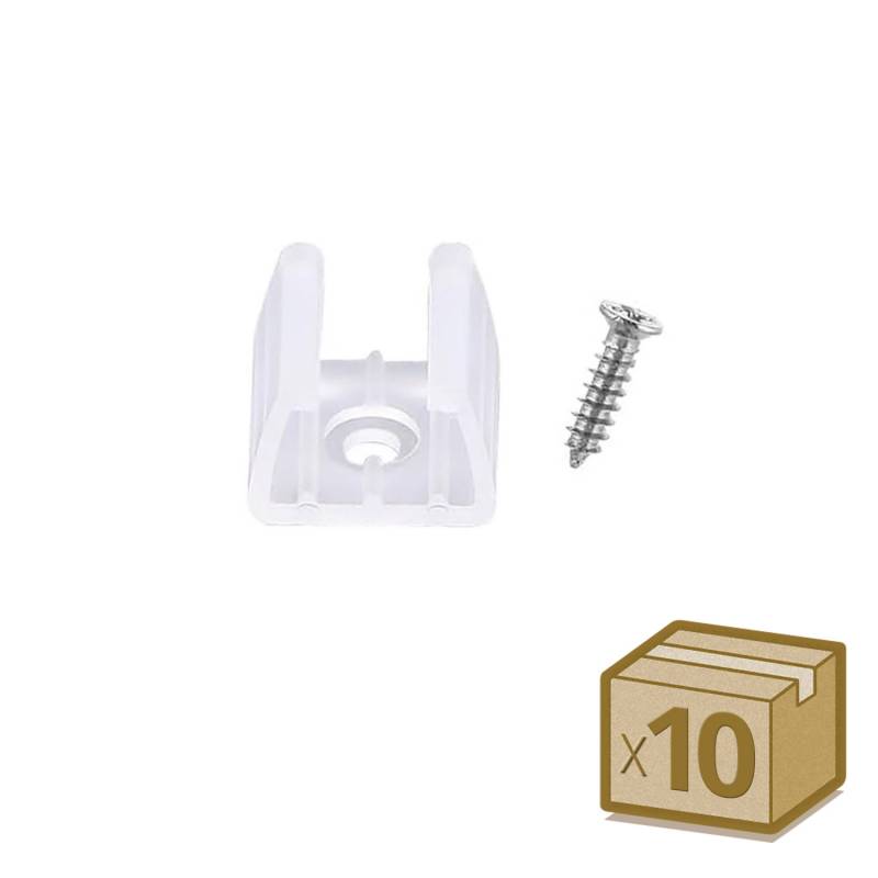Pack de 10 Clips de fijación para tira led - 14mm