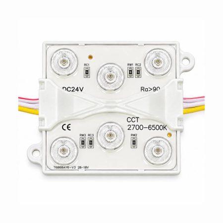 Módulo Led 68x68mm, lente 170°, DC24V, 5W, CCT, CRI>90, P65, 3000-4000-6000K