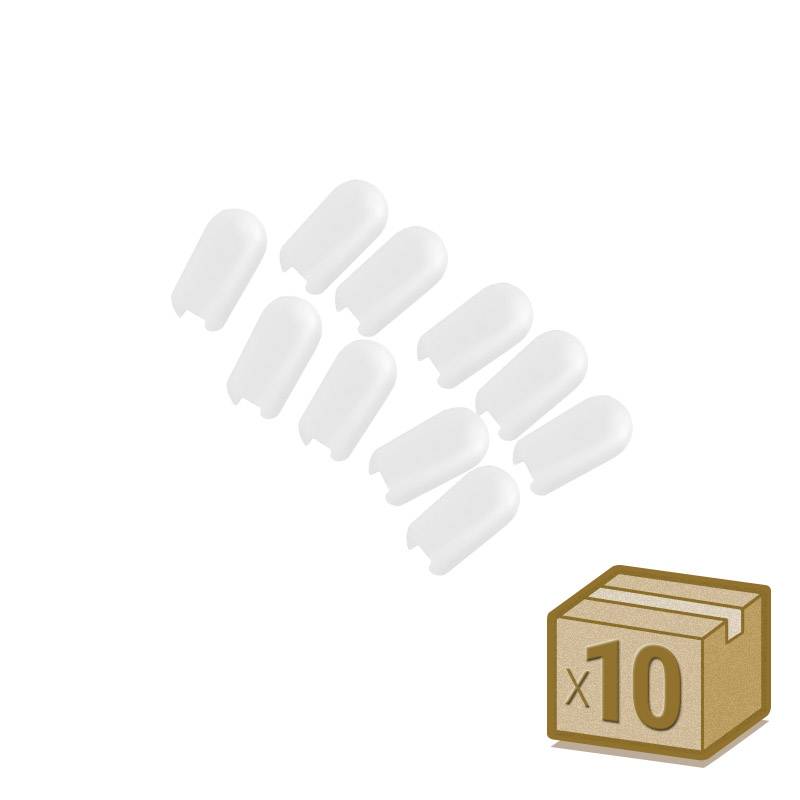 Pack 10 unidades Tapa NEON silicona 6x12mm color blanco, interior
