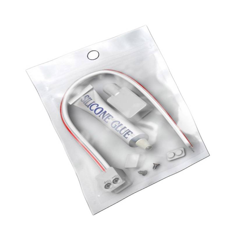 KIT Pegamento de Silicona para Tiras LED 220V + Conector + Funda + Tapón final - 10mm -IP65