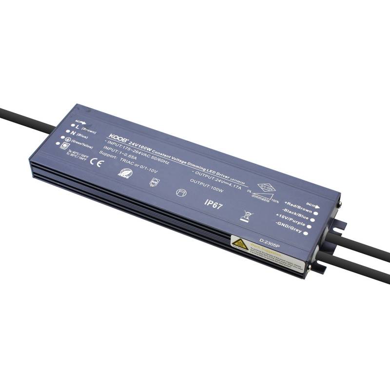 Fuente de alimentación DC24V/100W/4.17A, 0/1-10V, TRIAC, 5 en 1, IP67