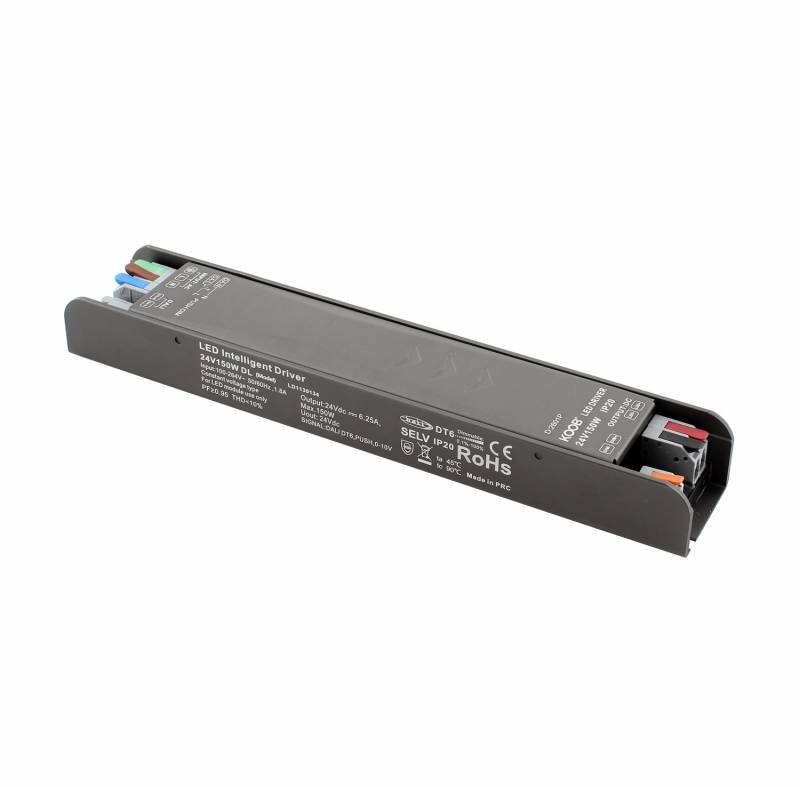 Fuente de alimentación Slim DC24V/150W/6.17A, DALI, PUSH, PWM, 0/1-10V, 6 en 1