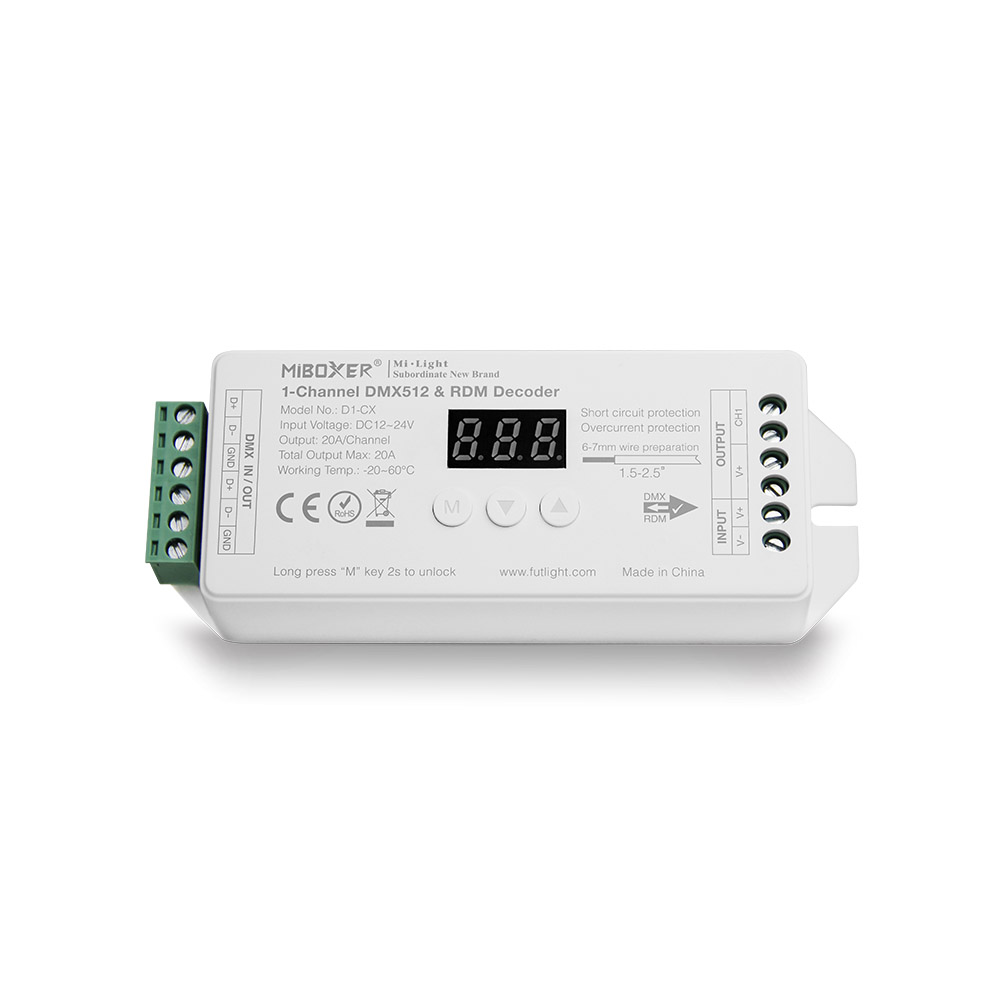 Decoder DMX512-RDM, Mono, 20A, 2.4Ghz RF