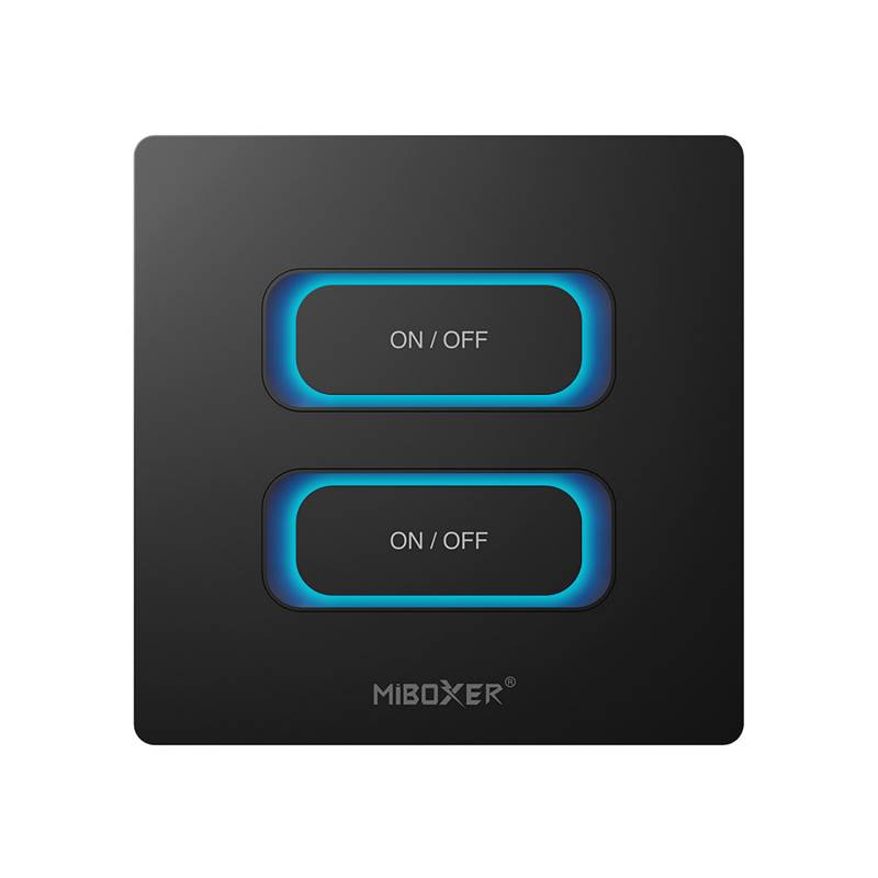 Interruptor inteligente doble WiFi + 2.4G, negro