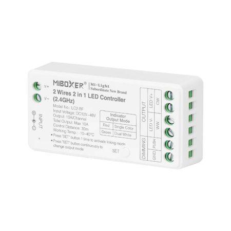 Controlador 2.4G RF, DC12-48V, 2 en 1 dos cables, monocolor + CCT