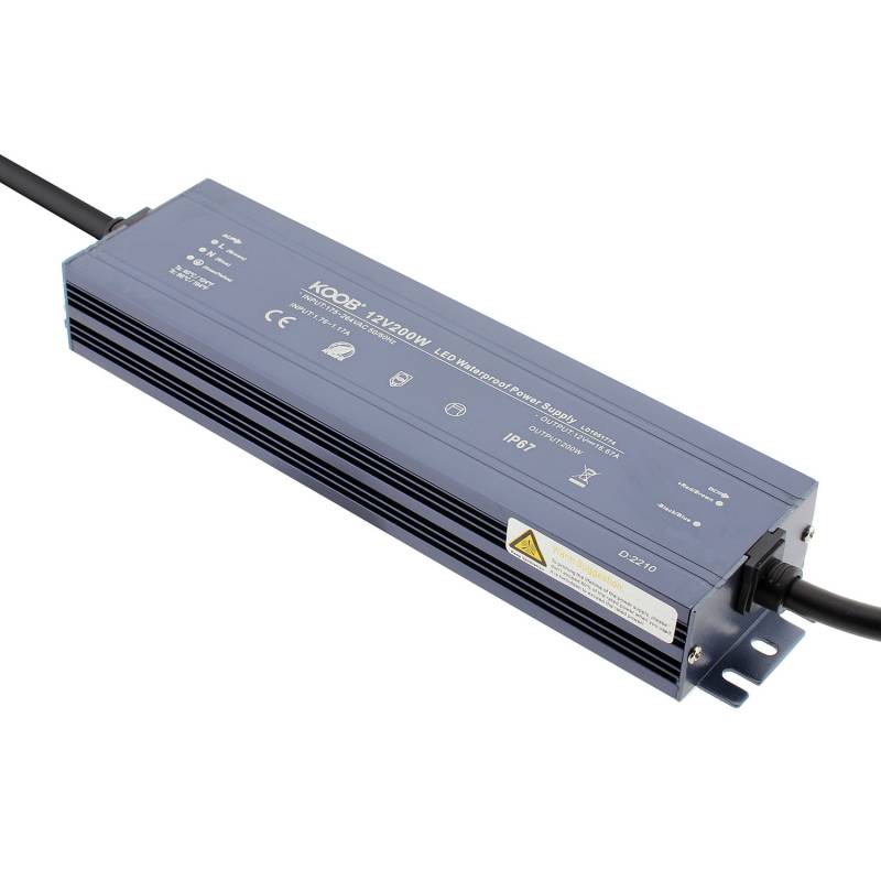 Fuente de alimentación IP67, DC12V/200W/16,67A