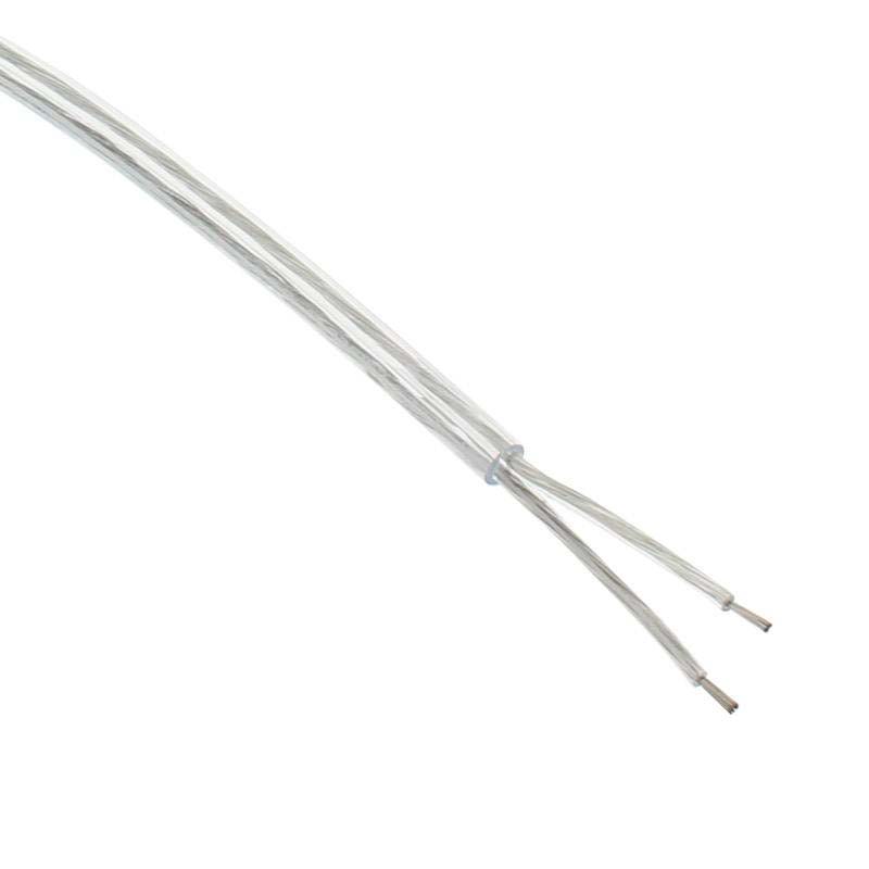 Cable redondo transparente 2x1mm Color Silver, 1m