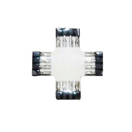 Unión / conector tipo cruz para tiras LED RGB