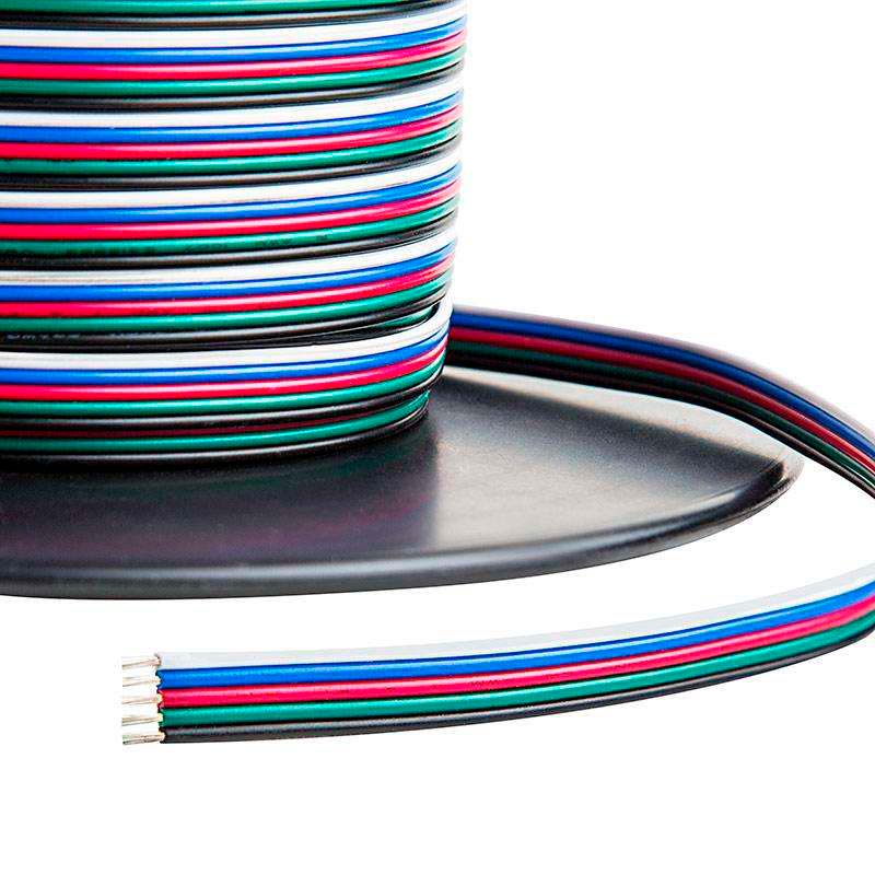 Cable de conexión a medida para tiras LED RGBW 5x0,50mm, 1 metro