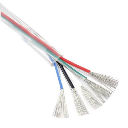 Cable redondo transparente para tiras LED RGBW 5x0,50mm, 1 metro