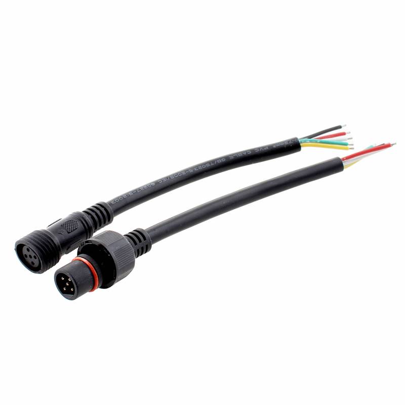 Cables conexión 5 Pinx0,75mm, 2x20cm, IP67, negro