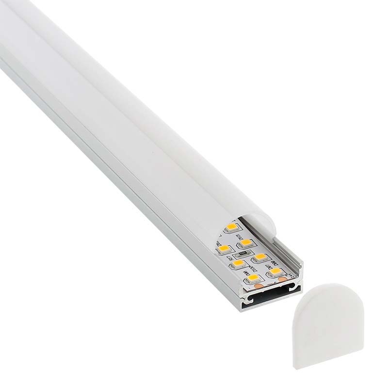 KIT - Perfil aluminio STUV para tiras LED, 1 metro
