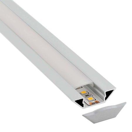 KIT - Perfil aluminio SINGE para tiras LED, 1 metro