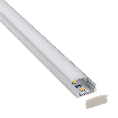 KIT - Perfil aluminio BARLIS para tiras LED, 1 metro