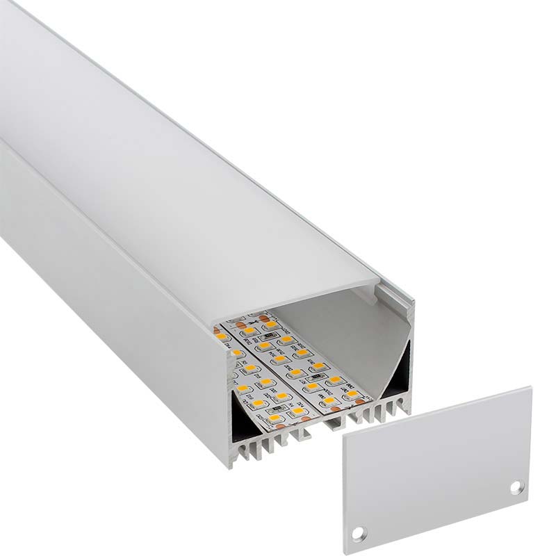 KIT - Perfil aluminio ZAK para tiras LED, 1 metro