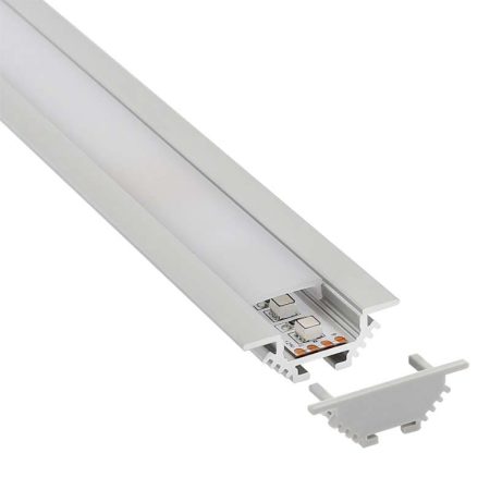 KIT - Perfil aluminio CORNER para tiras LED, 1 metro