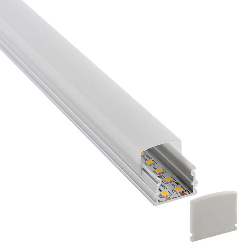KIT - Perfil aluminio BOLL para tiras LED, 2 metros