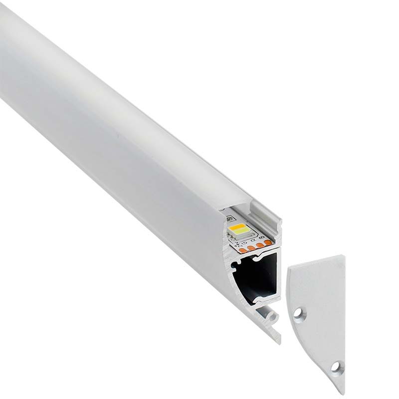 KIT - Perfil aluminio WALL UP para tiras LED, 2 metros