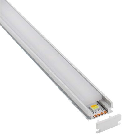 KIT - Perfil aluminio HARDY para tiras LED, 1 metro