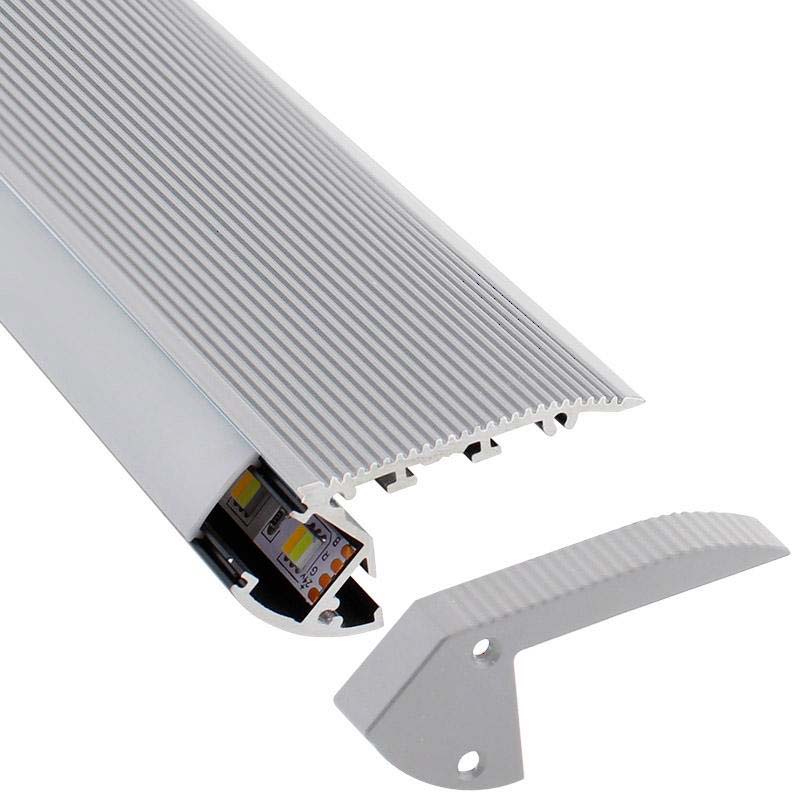 KIT - Perfil aluminio silver CINEMA para tiras LED, 2 metros