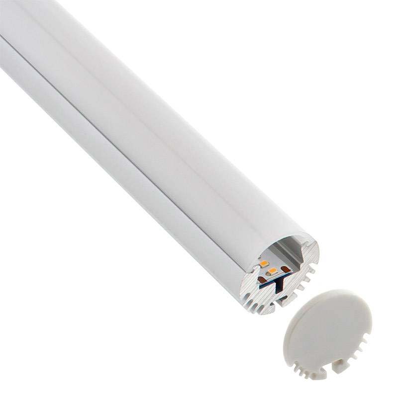 KIT - Perfil aluminio KROB-S para tiras LED, 1 metro
