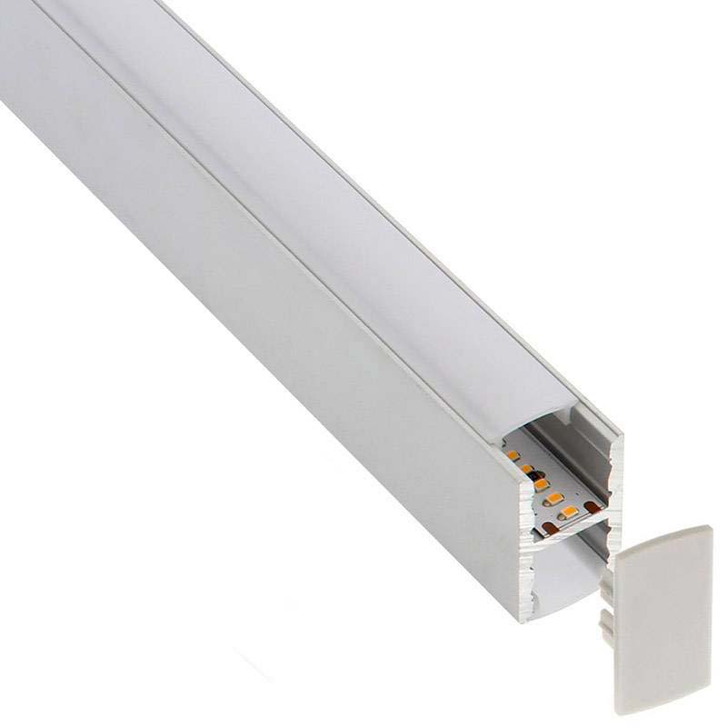 KIT - Perfil aluminio KEN para tiras LED, 2 metros