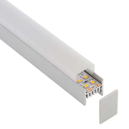 KIT - Perfil aluminio GURKEN para tiras LED, 1 metro