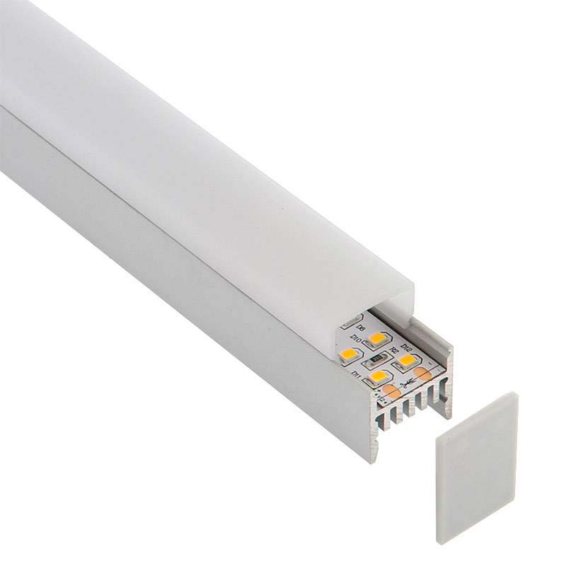 KIT - Perfil aluminio GURKEN para tiras LED, 1 metro