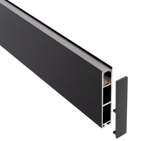 Perfil aluminio PHANTER S1 para tiras LED, 2 metros, negro