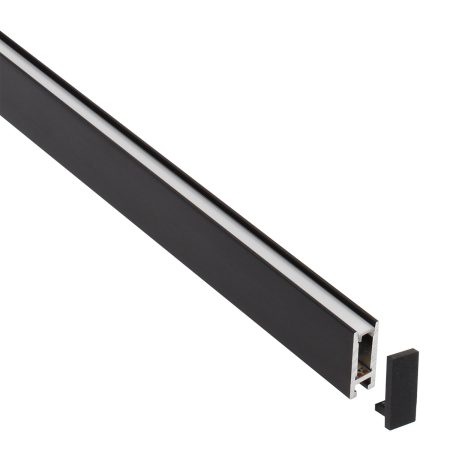 Perfil aluminio PHANTER S2 para tiras LED, 1 metro, negro