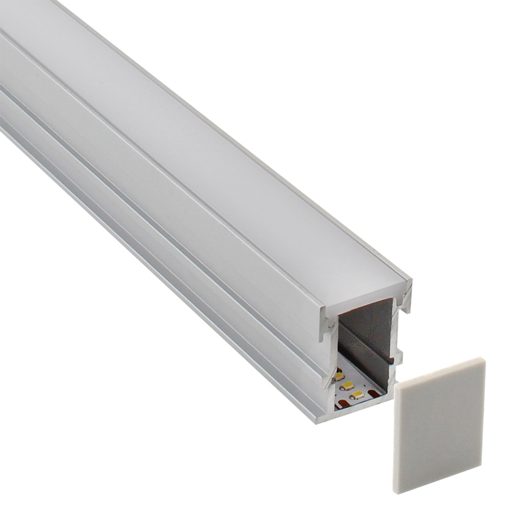 KIT - Perfil aluminio FOOT STEP para tiras LED, 2 metros