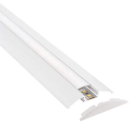 KIT - Perfil aluminio TREND para tiras LED, 2 metros, blanco