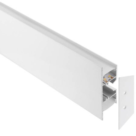KIT - Perfil aluminio WALL 75mm para tiras LED, 1 metro, blanco