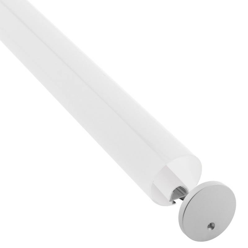 KIT - Perfil aluminio BAROUND Ø30 320º, para tiras LED, 1 metro