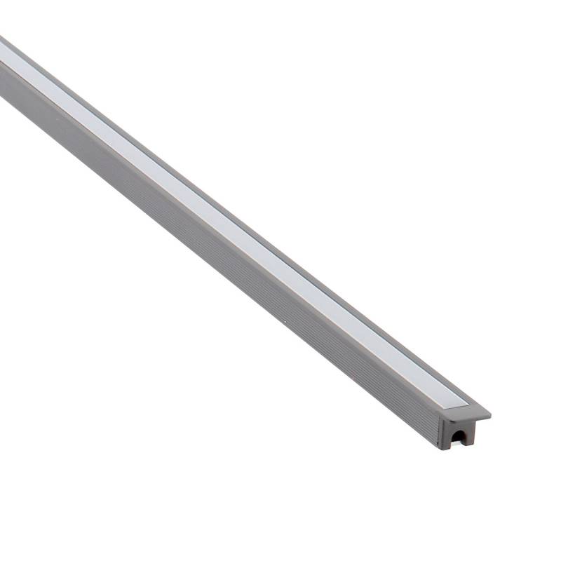 KIT - Perfil KYLO con cubierta de silicona para tiras LED, 2 metros, gris