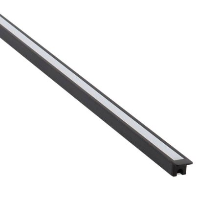 KIT - Perfil KYLO con cubierta de silicona para tiras LED, 1 metro, negro