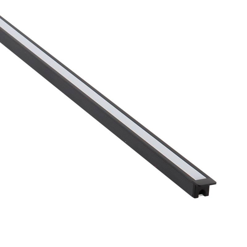 KIT - Perfil KYLO con cubierta de silicona para tiras LED, 1 metro, negro