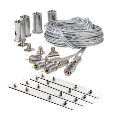 Set de 4 cables de suspensión 1,5m y conectores para perfiles de aluminio