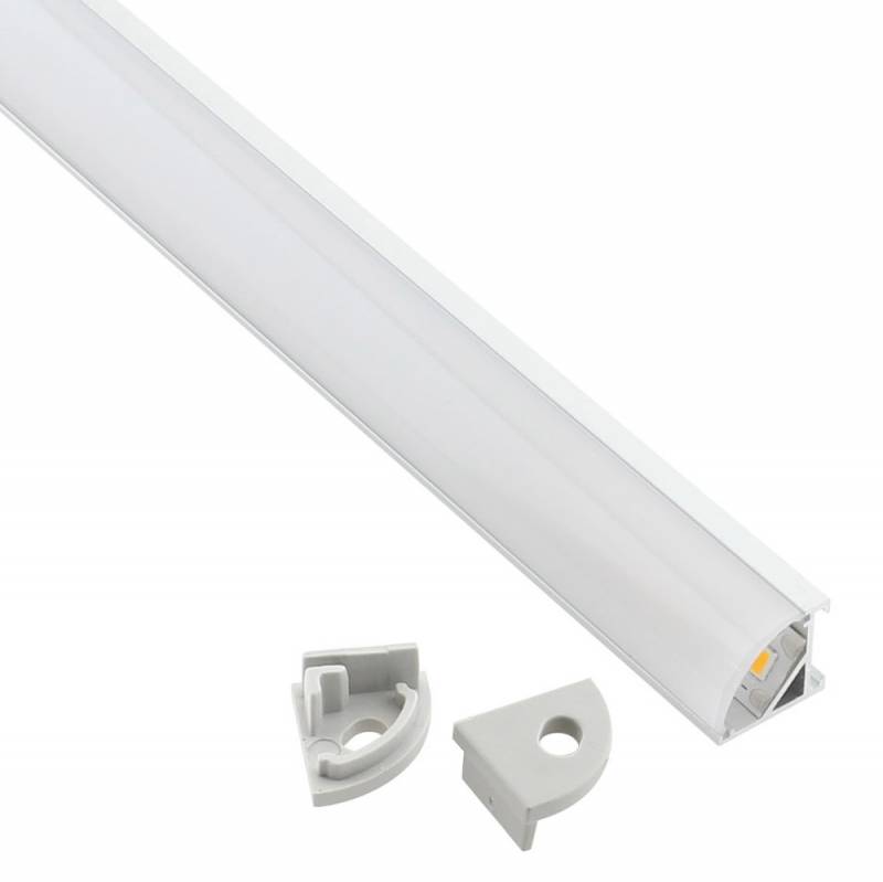 KIT - Perfil aluminio KORK-magnet para tiras LED, 1 metro