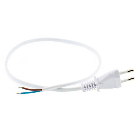 Cable 2 x 0,75mm, clavija EU, 0,5m. blanco