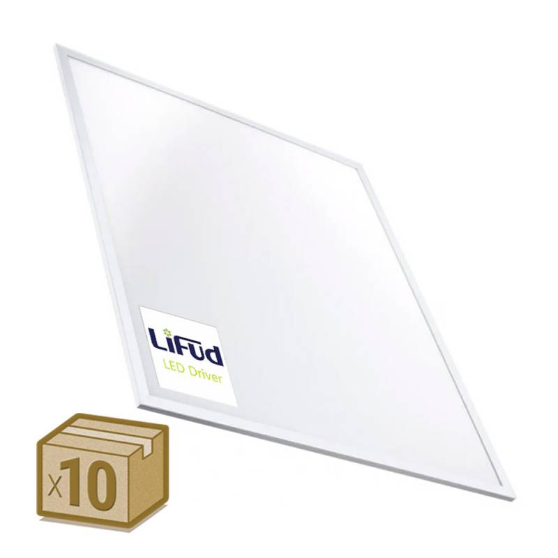 Pack 10 x Paneles LED 40W, 60X60cm, Chip OSRAM + Driver Lifud, Blanco neutro