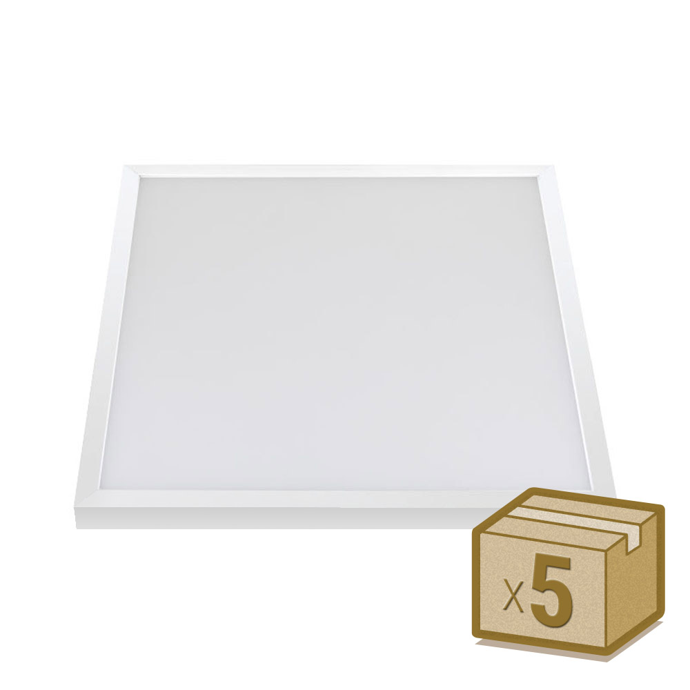 Pack 5 x Paneles Led de superficie 40W, 60x60 cm, chip led Osram, Blanco frío