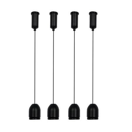Set de 4 cables de suspensión para instalación de panel led 1m, negro