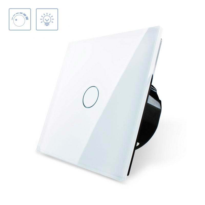 Interruptor táctil con regulador TRIAC Dimmer, frontal blanco LIVOLO, regulable