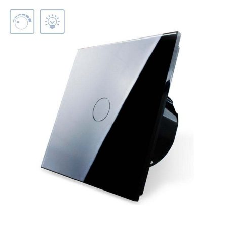 Interruptor táctil con regulador TRIAC Dimmer, frontal negro LIVOLO, regulable
